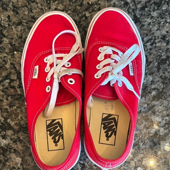 Vans Red Canvas Sneakers EUC M6 W7.5 - Picture 6 of 10